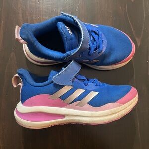 Little girl adidas gym shoes purple blue 12 kids youth